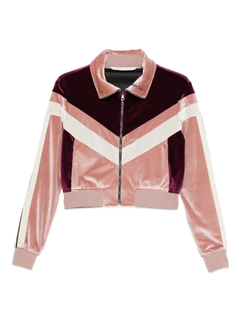 Palm Angels colour-block chenille track jacket Pink PWBD066F25FAB001