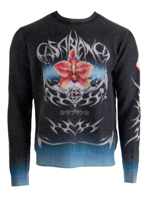 Casablanca graphic crew-neck sweater Black MAW25KW116601