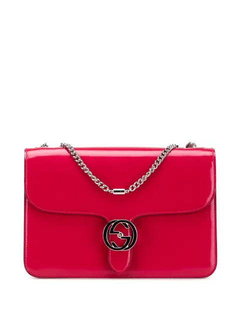 Gucci Pre-Owned 2000-2015 Medium Patent Dollar Interlocking G crossbody bag Red BLJQUIYORH76LQQT