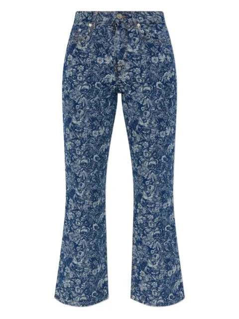 GANNI floral-jacquard jeans Blue J1833