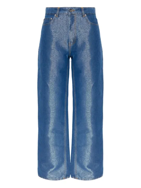 GANNI metallic-effect jeans Blue J1890