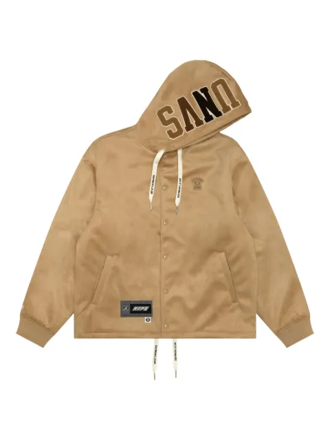 AAPE BY *A BATHING APE® hooded -appliqué jacket Neutrals AJK7695XXP