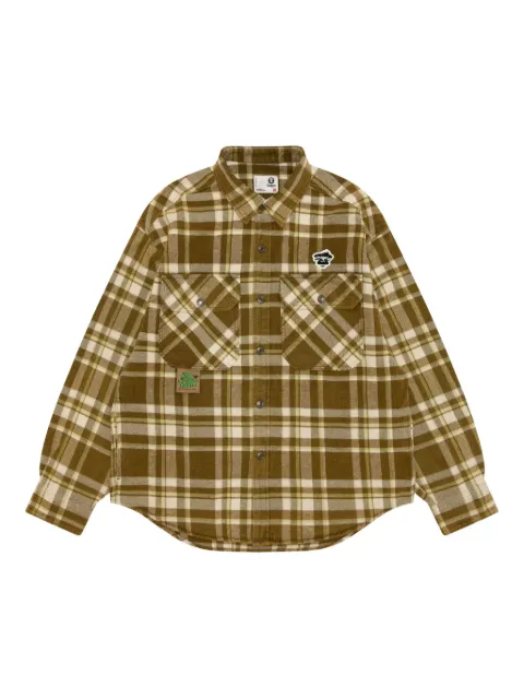 AAPE BY *A BATHING APE® plaid pocket shirt Brown AST8548XXP