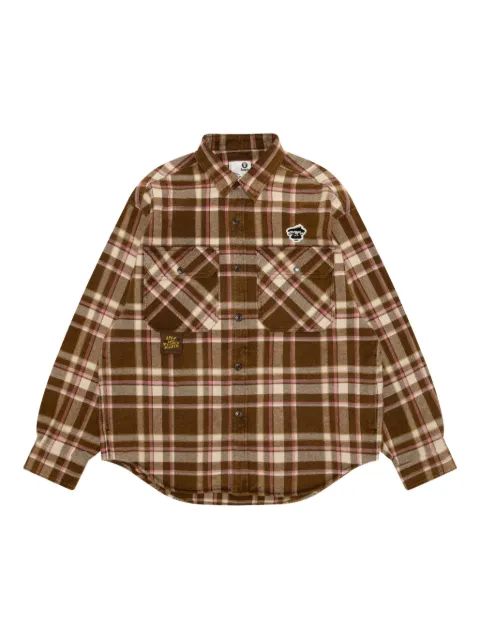 AAPE BY *A BATHING APE® plaid pocket shirt Brown AST8548XXP