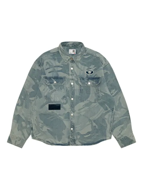AAPE BY *A BATHING APE® Moonface camouflage patch shirt Blue AST8546XXP