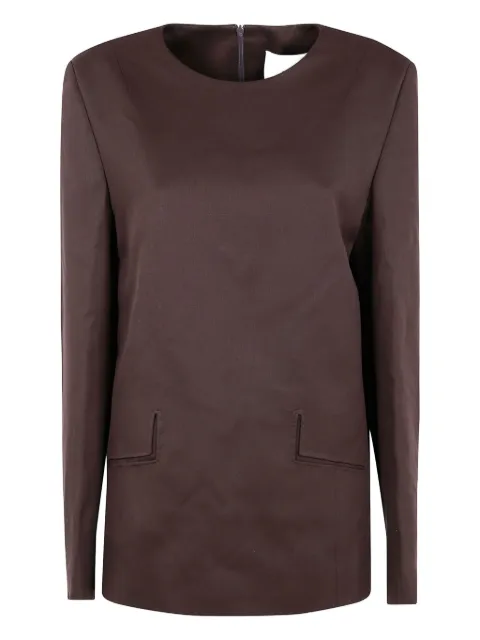 ENTIRE STUDIOS cut-out pocket long-sleeve top Brown ESWW251037TB