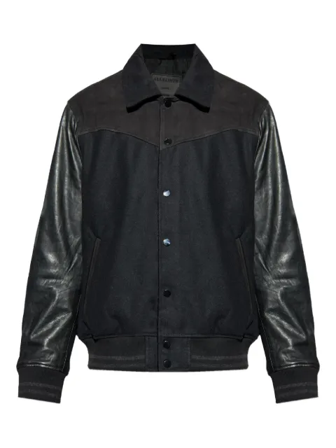 AllSaints Endleton leather panelled jacket Black ENDLETONM012LC