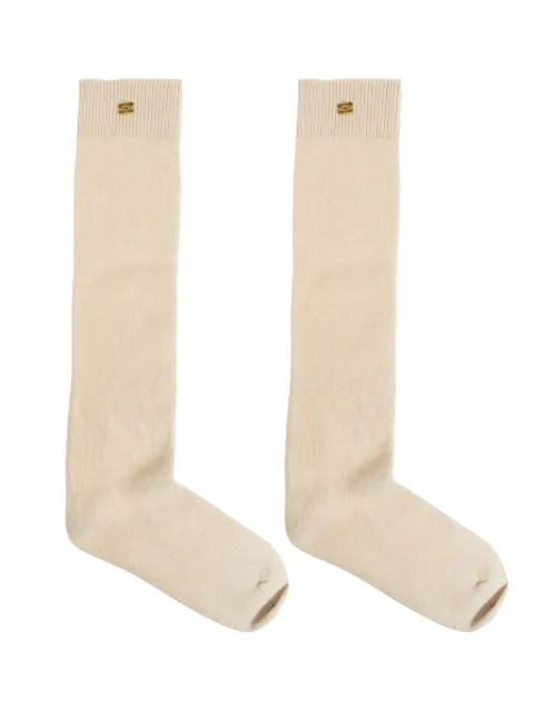 GANNI logo-plaque socks Neutrals A7212