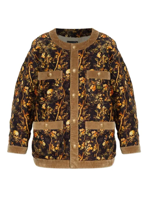 R13 skull-print floral jacket Brown R13WD064D369A