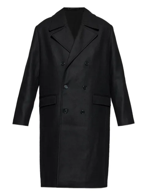 AllSaints Curran double-breasted coat Black CURRANM019OD