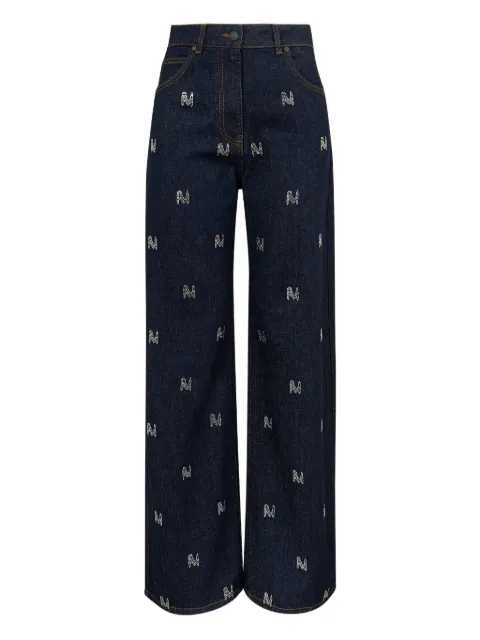 MSGM 'TheMwave' strass-embellished denim jeans Blue 3941MDP240X257756