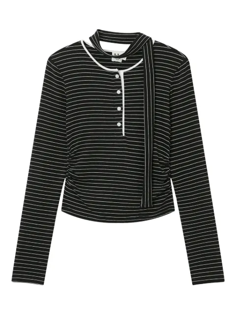 b+ab striped button top Black 5F621AS