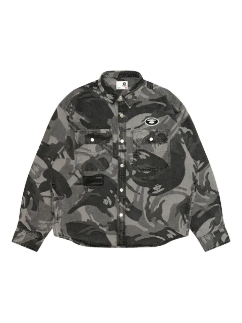 AAPE BY *A BATHING APE® Moonface camouflage patch shirt Black AST8546XXP