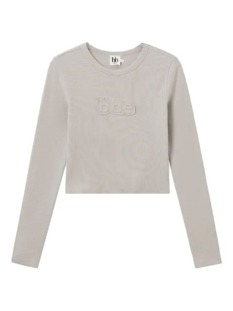 b+ab long-sleeve appliqué T-shirt Grey 5F619AS