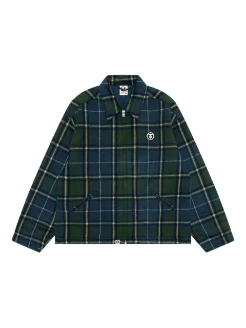 AAPE BY *A BATHING APE® check appliqué jacket Blue AJK7733XXP