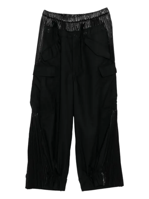 Junya Watanabe pleated-panel cargo-pocket trousers Black JPP046051