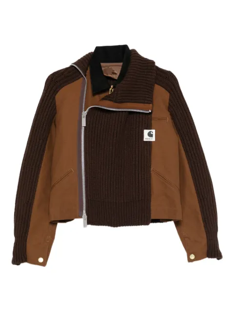 sacai x Carhartt layered jacket Brown 2508085