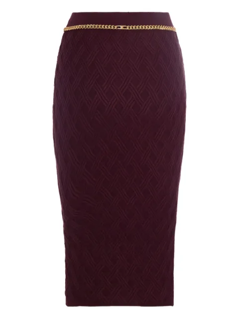 Elisabetta Franchi geometric-pattern skirt Red GK20B56E2