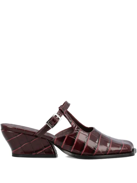 LOEWE 45mm Onda T-strap mules Red LOND379X067