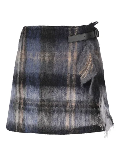 LOEWE plaid buckle-detailing skirt Blue S540Y08XC0