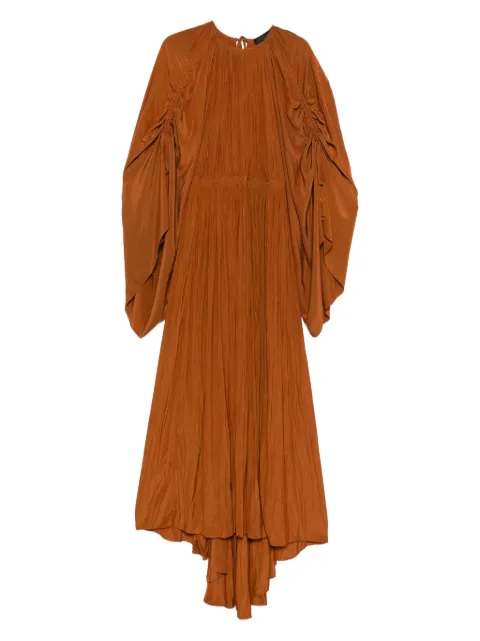Lanvin ruched pleated dress Brown RWDR00544778H25657