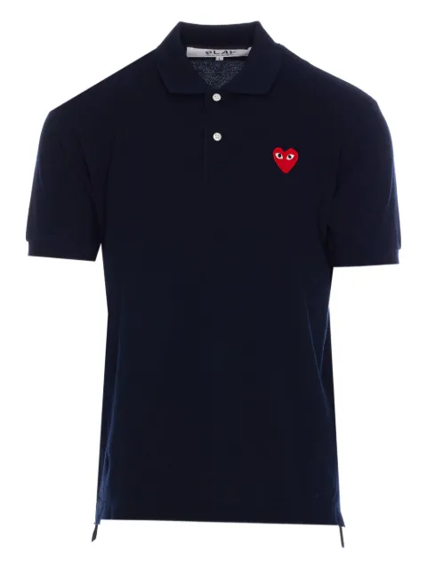 Comme Des Garçons Play heart-patch polo shirt Blue T0062