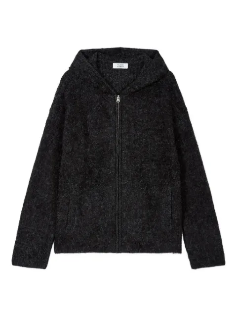 TOMBOY fuzzy zip-up knit cardigan Black 9105451112
