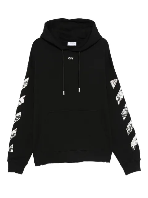 Off-White Newspaper Arrow Skate hoodie Black OMBB085F25FLE00E1001
