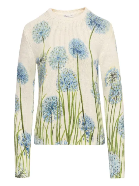 Oscar de la Renta allium printed sweater White 26RN103PAL