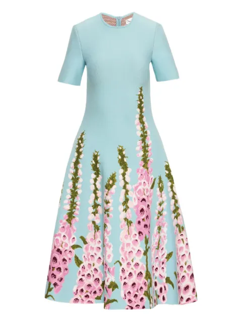 Oscar de la Renta Foxglove jacquard dress Blue 26RN112PSJLLS