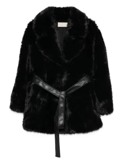Vanessa Bruno belted faux fur jacket Black 5HVA54V03735