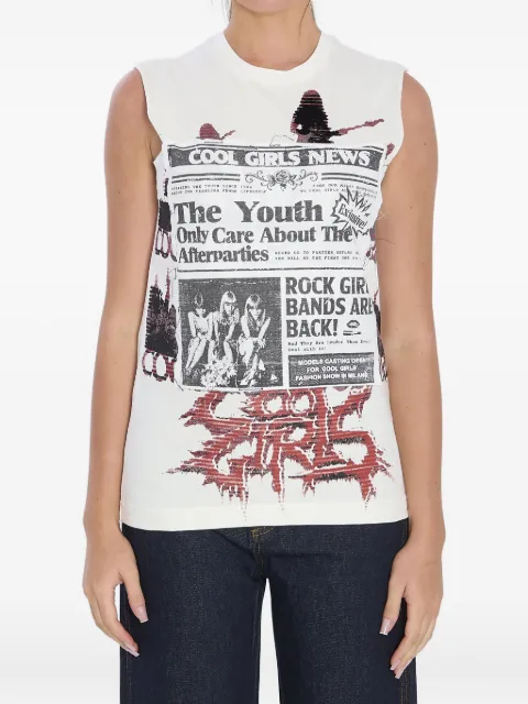 Dolce & Gabbana printed sleeveless top White F8V99TGDDHY