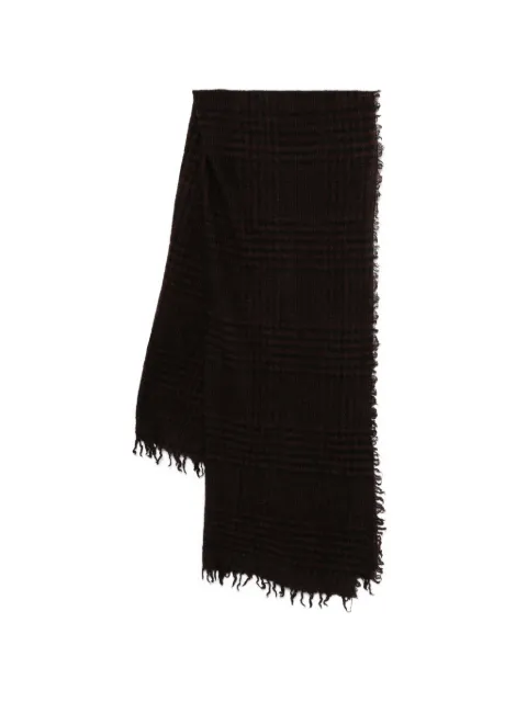 Faliero Sarti Principe check fringed scarf Brown I260293