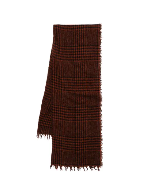 Faliero Sarti Principe checked fringed scarf Brown I260293
