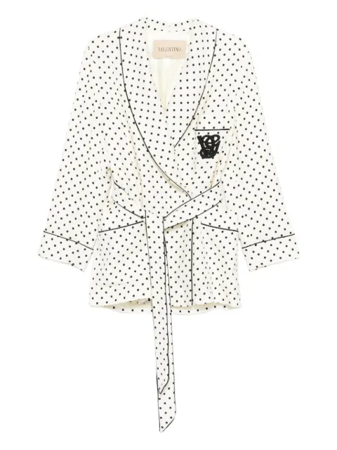 Valentino Garavani plusdepois-print belted blazer White BCJ42098S