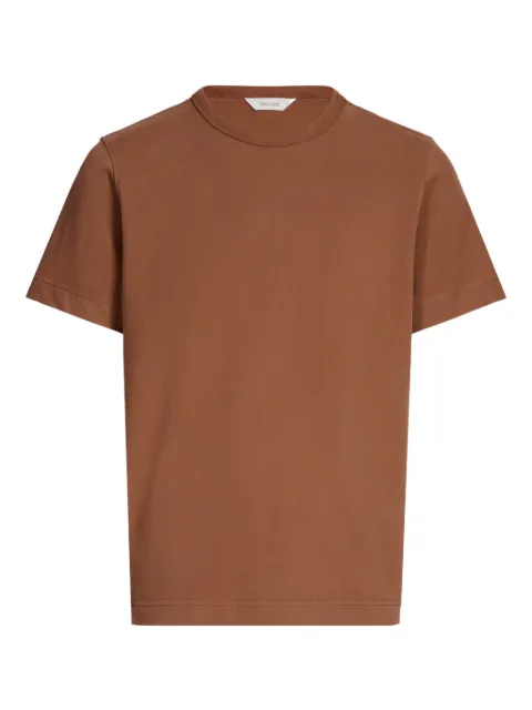 SELECTED cotton T-shirt Brown 16098569