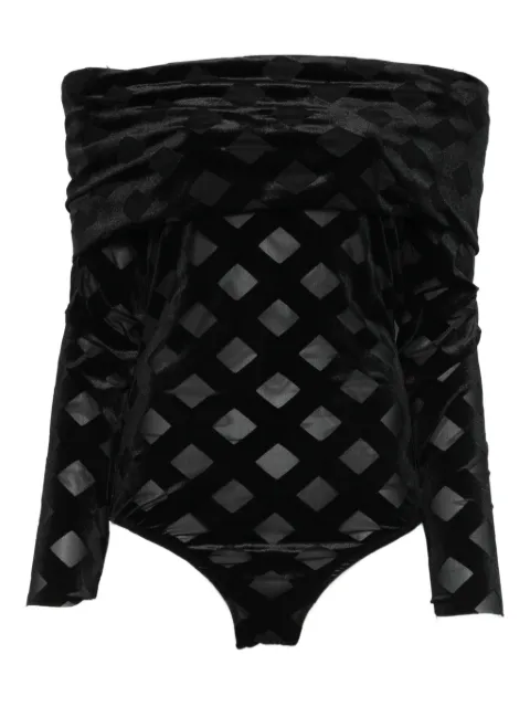 ALESSANDRO LEGORA off-shoulder bodysuit Black AT203NERO