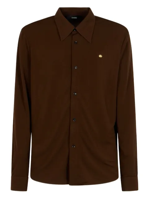 AMIRI logo-plaque shirt Brown AMSTDT1060200
