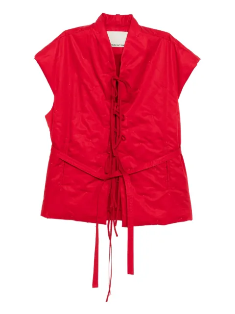 SAMUEL GUÌ YANG lace-up vest Red AW25BJK1511