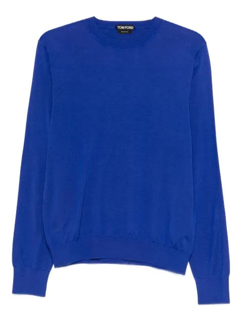 TOM FORD long-sleeve crew-neck sweater Blue KCL057YMS135