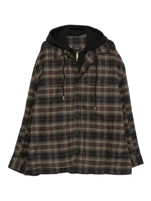 Willy Chavarria Ganadero hooded flannel overshirt Green WCSHT0046051