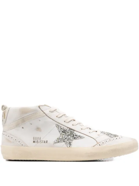 Golden Goose Mid-Star glitter-detail sneakers Neutrals GWF00122F008098