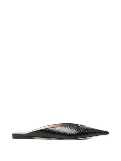 TOM FORD python-effect pointed-toe mules Black W3805LCL516P
