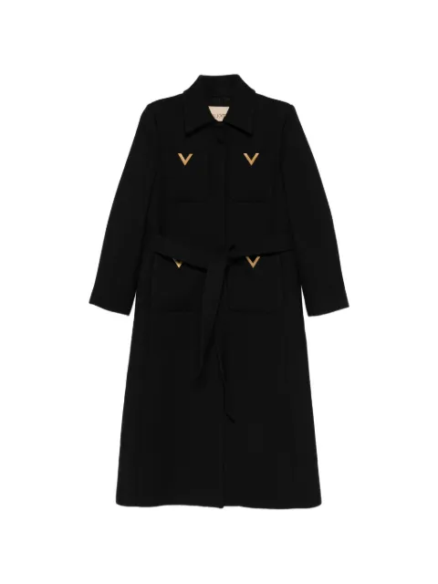 Valentino Garavani logo-detail single-breasted coat Black BCA6F85KJ