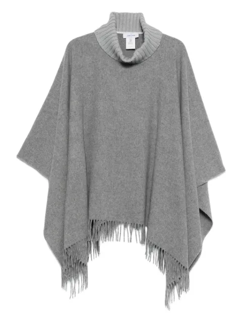 Gran Sasso fringed turtleneck poncho Grey 9529393093