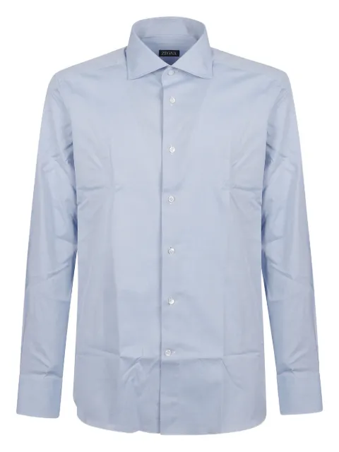 Zegna point-collar cotton shirt Blue 201342A29MS0BA