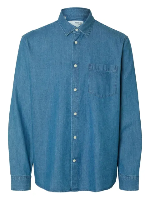 SELECTED chest-pocket shirt Blue 16097482