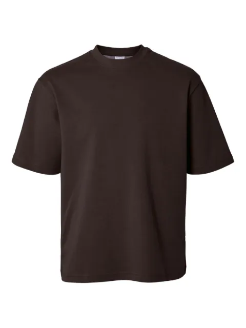 SELECTED crew-neck T-shirt Brown 16094143