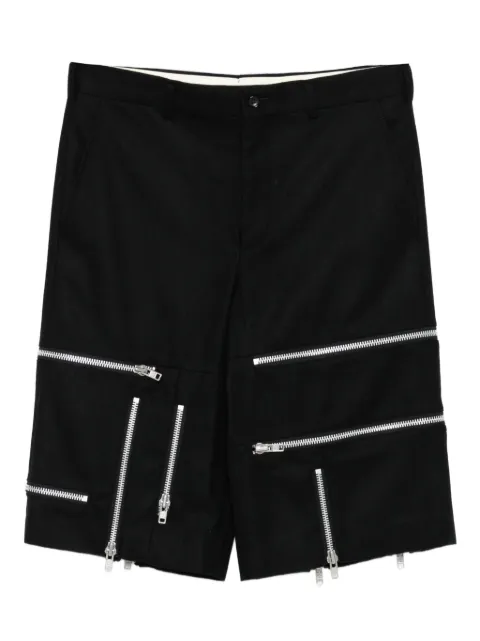 Comme des Garçons Homme Plus zip-details flannel shorts Black PPP042W25