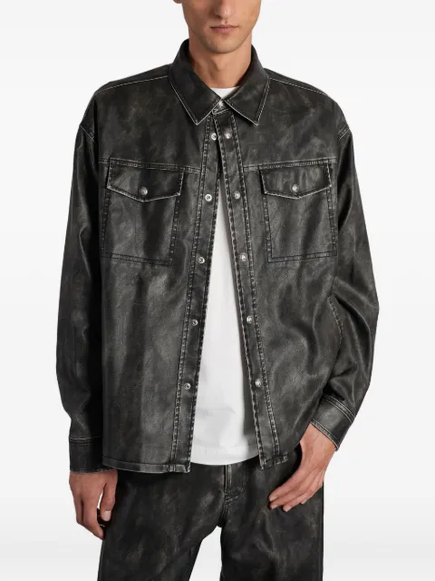 Palm Angels button-fastening shirt jacket Black PMJE015F25FAB001
